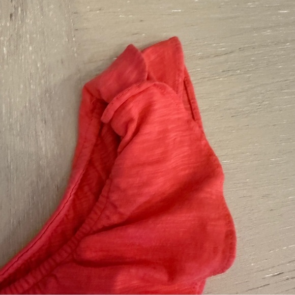 Lilly Pulitzer Coral Red Ruffled Sleeveless Tank Top - Picture 4 of 6